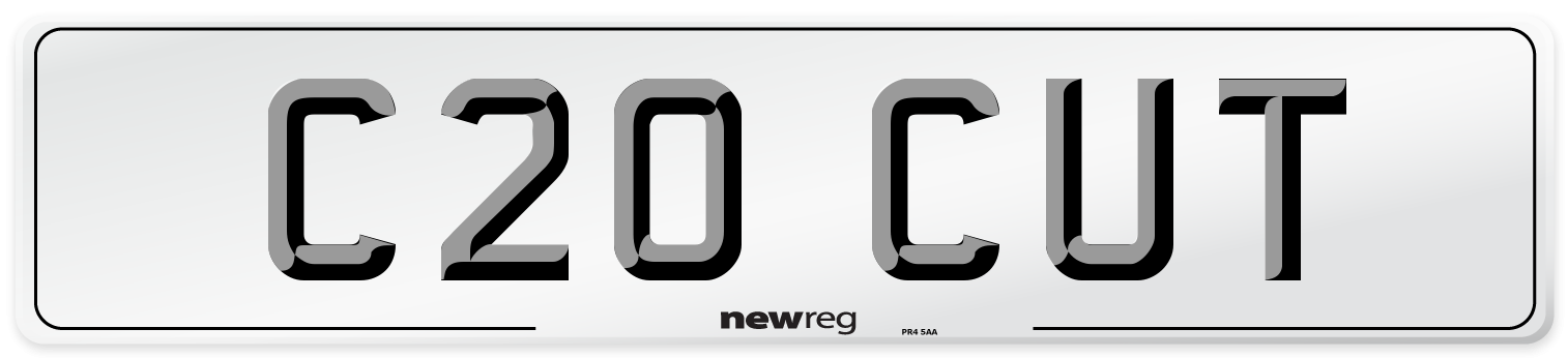 C20 CUT Number Plate from New Reg